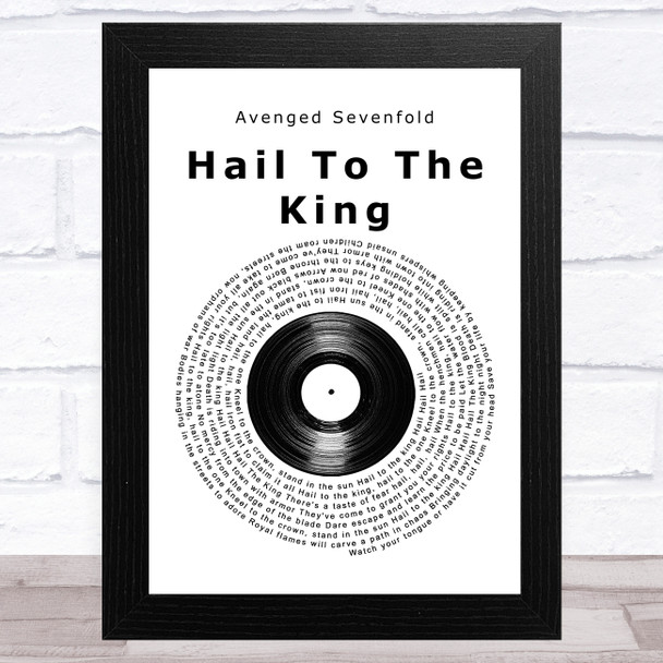 Avenged Sevenfold Hail To The King Vinyl Record Song Lyric Music Art Print
