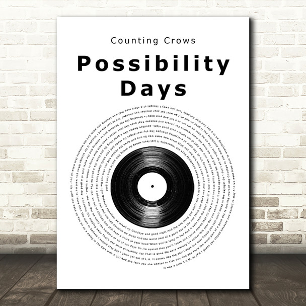 Counting Crows Possibility Days Vinyl Record Song Lyric Music Art Print