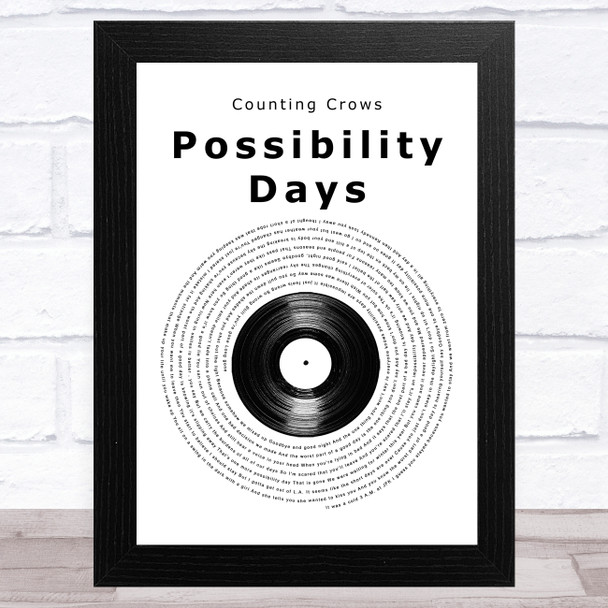 Counting Crows Possibility Days Vinyl Record Song Lyric Music Art Print