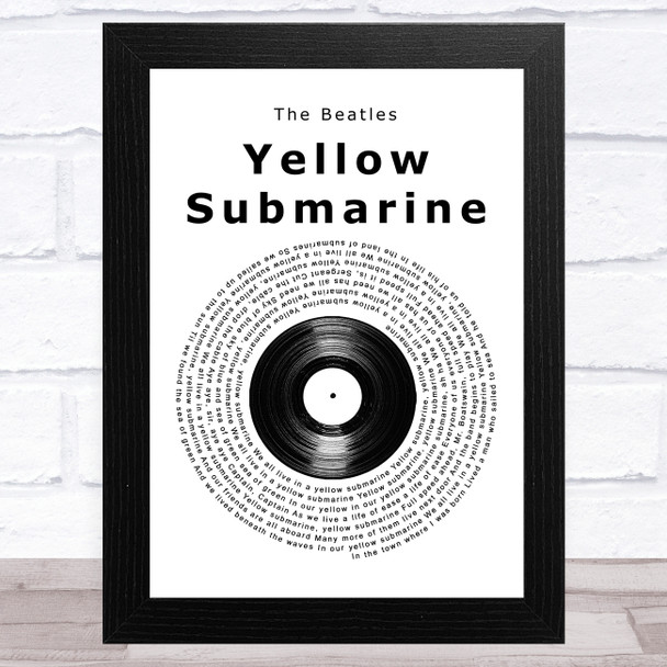 The Beatles Yellow Submarine Vinyl Record Song Lyric Music Art Print