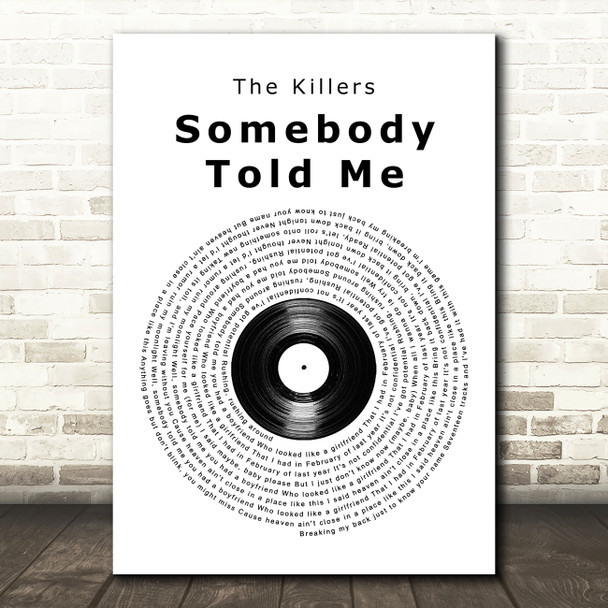 The Killers Somebody Told Me Vinyl Record Song Lyric Music Art Print