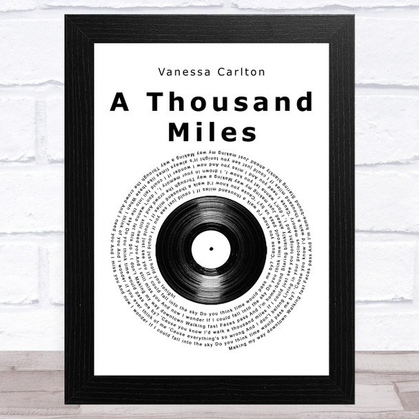 Vanessa Carlton A Thousand Miles Vinyl Record Song Lyric Music Art Print