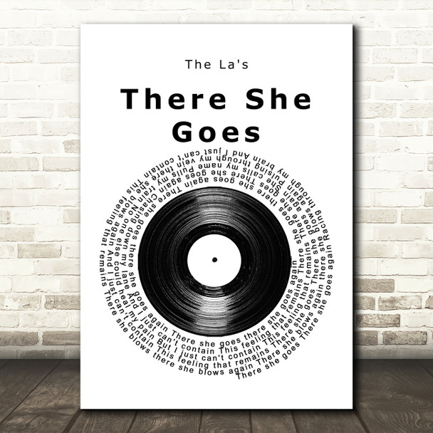 The La's There She Goes Vinyl Record Song Lyric Music Art Print