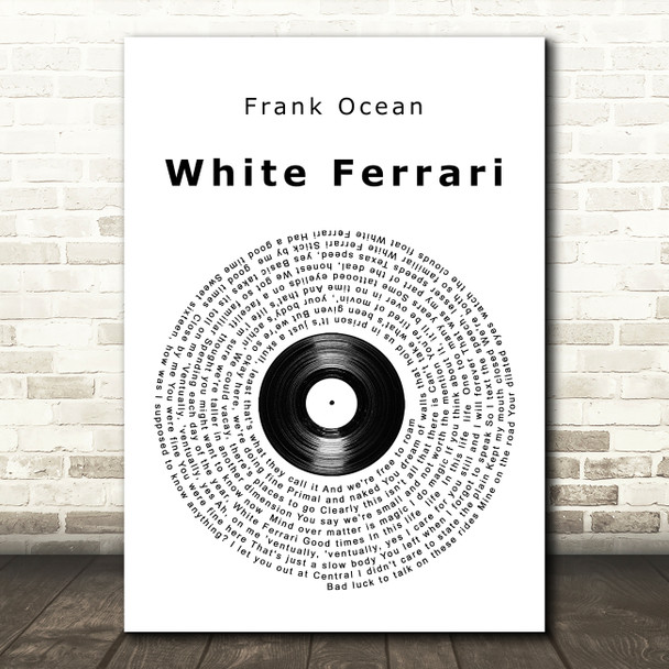 Frank Ocean White Ferrari Vinyl Record Song Lyric Music Art Print