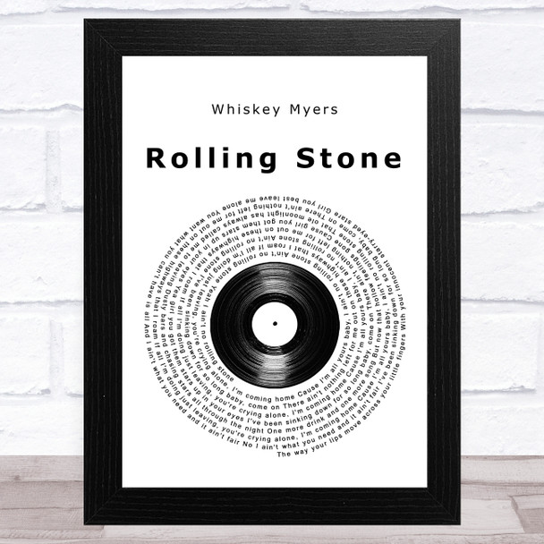 Whiskey Myers Rolling Stone Vinyl Record Song Lyric Music Art Print