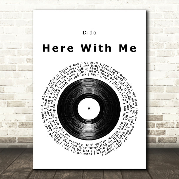 Dido Here With Me Vinyl Record Song Lyric Music Art Print