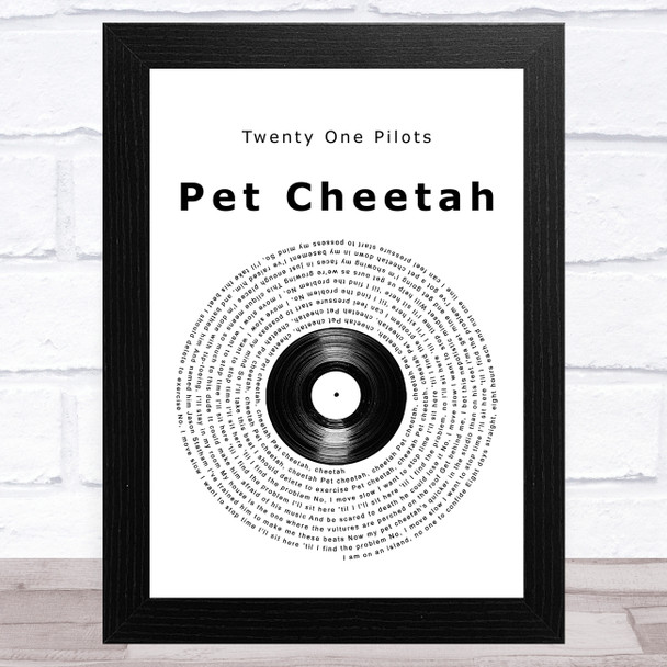 Twenty One Pilots Pet Cheetah Vinyl Record Song Lyric Music Art Print