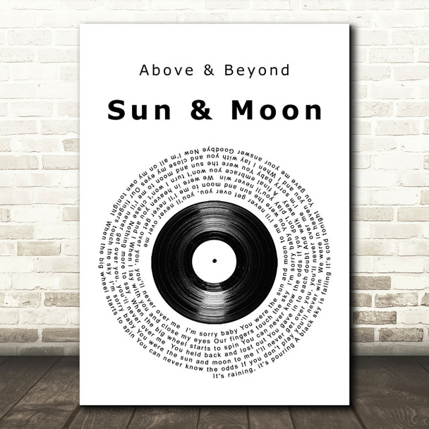 Above & Beyond Sun & Moon Vinyl Record Song Lyric Music Art Print