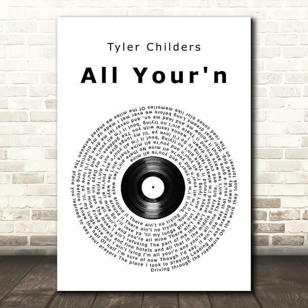 Tyler Childers All Your'n Vinyl Record Song Lyric Music Art Print