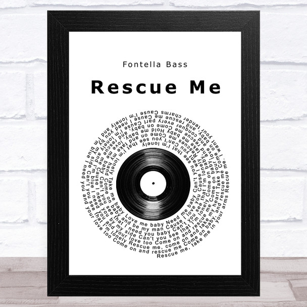 Fontella Bass Rescue Me Vinyl Record Song Lyric Music Art Print