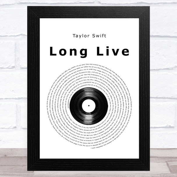 Taylor Swift Long Live Vinyl Record Song Lyric Music Art Print