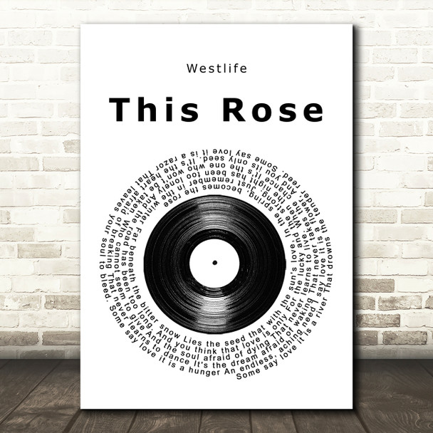 Westlife This Rose Vinyl Record Song Lyric Music Art Print