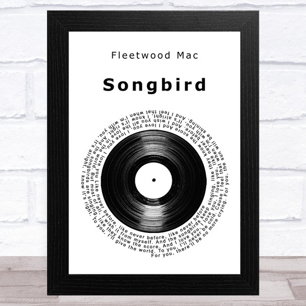 Fleetwood Mac Songbird Vinyl Record Song Lyric Music Art Print