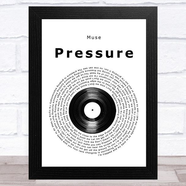 Muse Pressure Vinyl Record Song Lyric Music Art Print