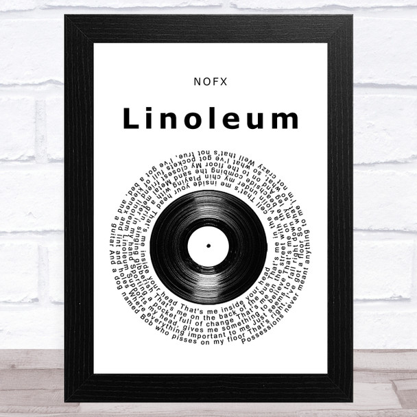 NOFX Linoleum Vinyl Record Song Lyric Music Art Print