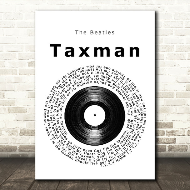 The Beatles Taxman Vinyl Record Song Lyric Music Art Print