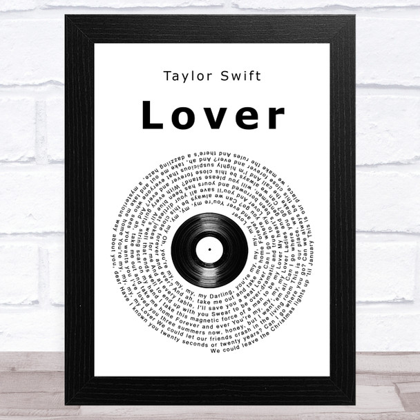 Taylor Swift Lover Vinyl Record Song Lyric Music Art Print