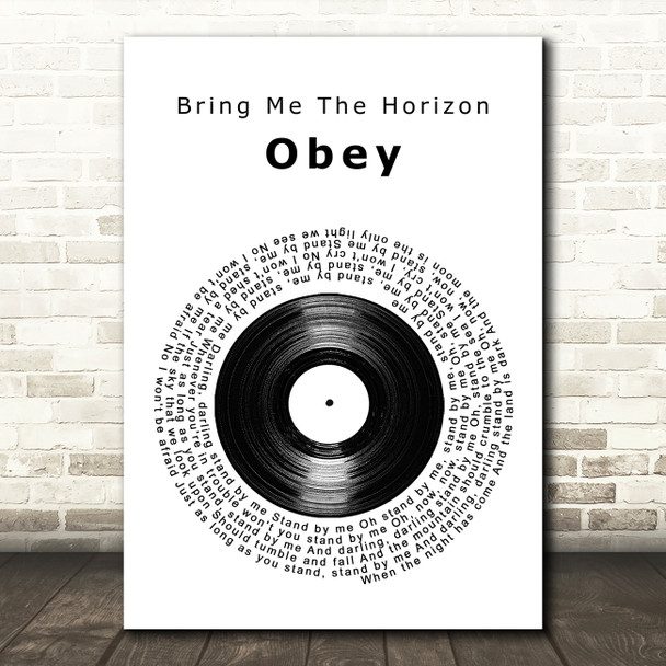 Bring Me The Horizon Obey Vinyl Record Song Lyric Music Art Print