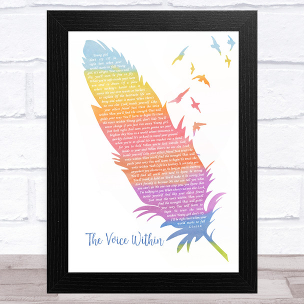 Christina Aguilera The Voice Within Watercolour Feather & Birds Song Lyric Music Art Print