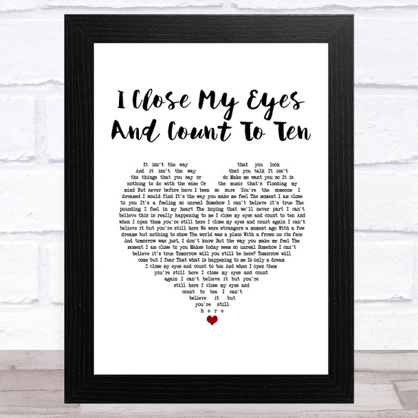 Dusty Springfield I Close My Eyes And Count To Ten White Heart Song Lyric Music Art Print