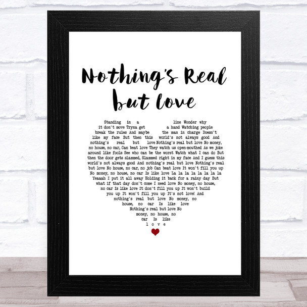 Rebecca Ferguson Nothings Real but Love White Heart Song Lyric Music Art Print