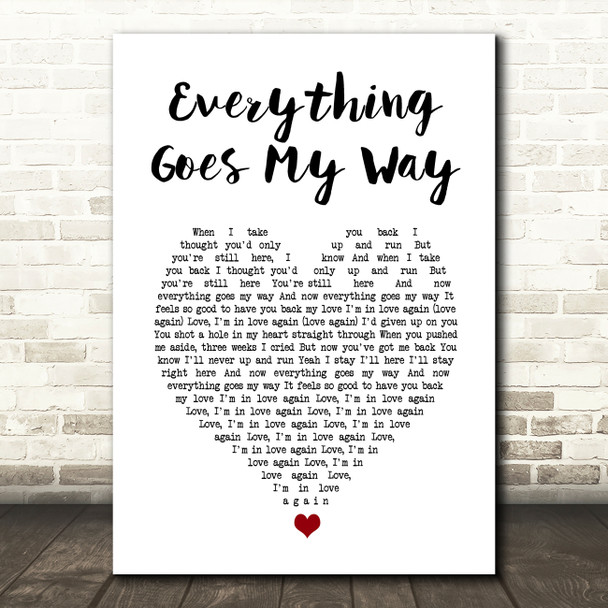 Metronomy Everything Goes My Way White Heart Song Lyric Music Art Print