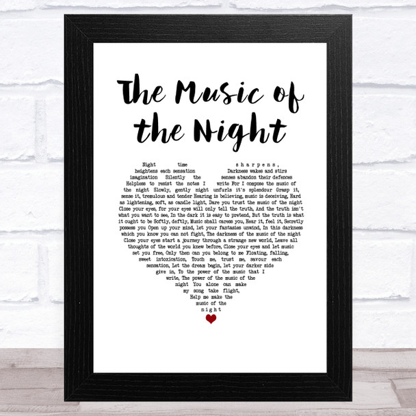 Michael Crawford The Music of the Night White Heart Song Lyric Music Art Print