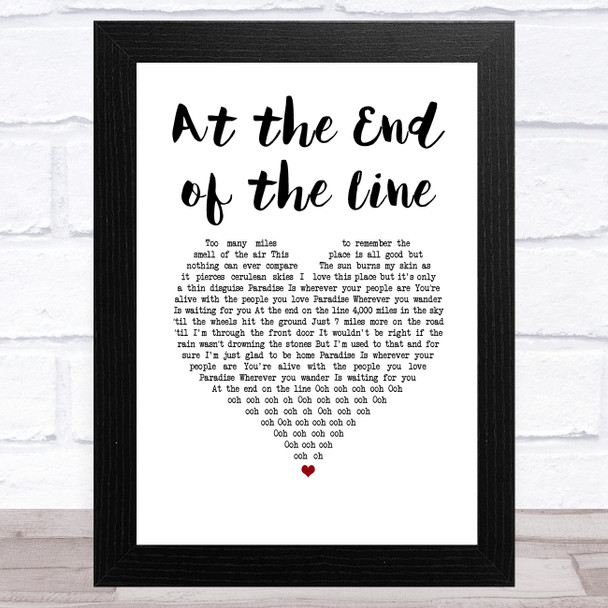 Skerryvore At the End of the Line White Heart Song Lyric Music Art Print