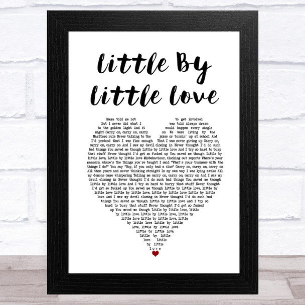 Tom Grennan Little By Little Love White Heart Song Lyric Music Art Print