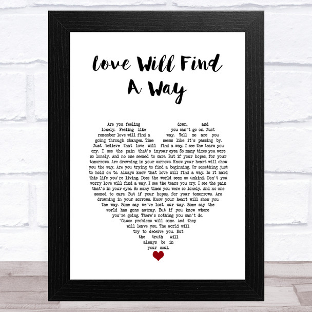Lionel Richie Love Will Find A Way White Heart Song Lyric Music Art Print