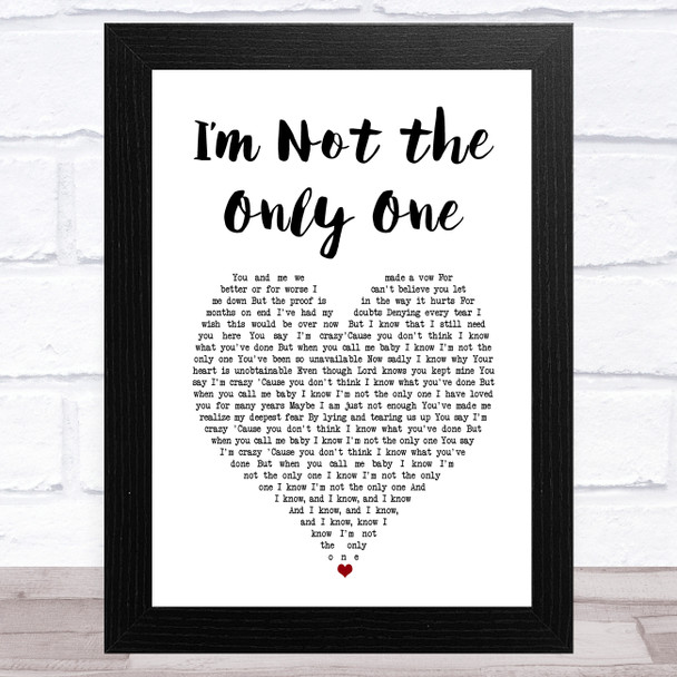 Sam Smith Im Not the Only One White Heart Song Lyric Music Art Print