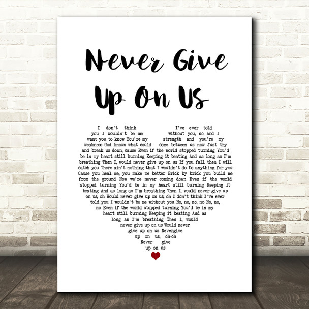 Connie Talbot Never Give Up On Us White Heart Song Lyric Music Art Print