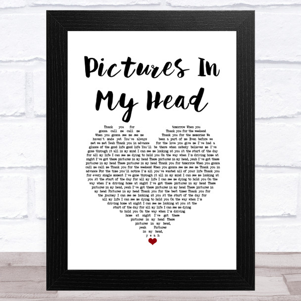 Westlife Pictures In My Head White Heart Song Lyric Music Art Print