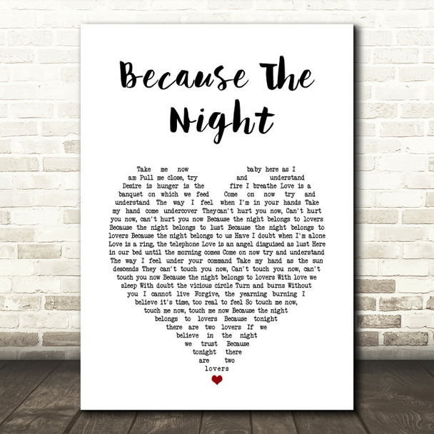 Patti Smith Because The Night White Heart Song Lyric Music Art Print