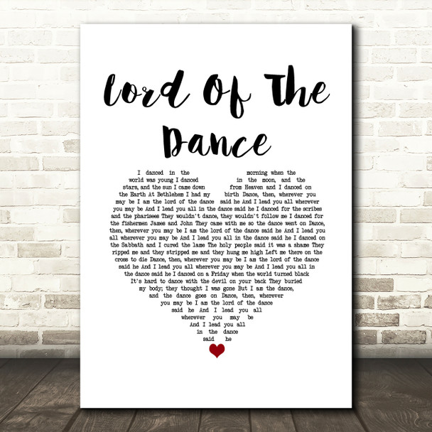 The Dubliners Lord Of The Dance White Heart Song Lyric Music Art Print