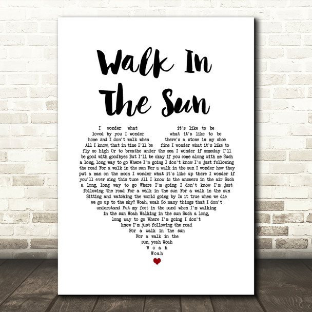 McFly Walk In The Sun White Heart Song Lyric Music Art Print