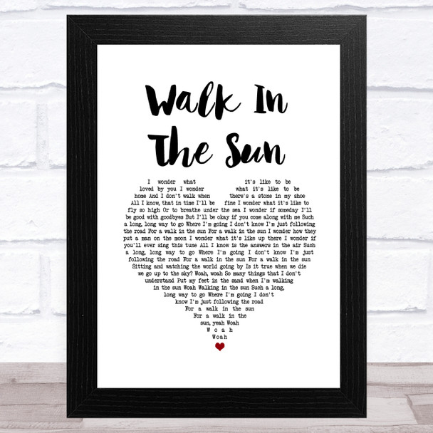 McFly Walk In The Sun White Heart Song Lyric Music Art Print