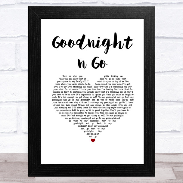 Ariana Grande Goodnight n Go White Heart Song Lyric Music Art Print