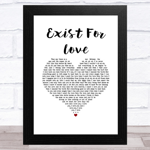 AURORA Exist For Love White Heart Song Lyric Music Art Print