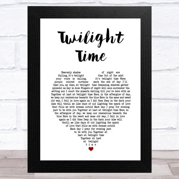 The Platters Twilight Time White Heart Song Lyric Music Art Print