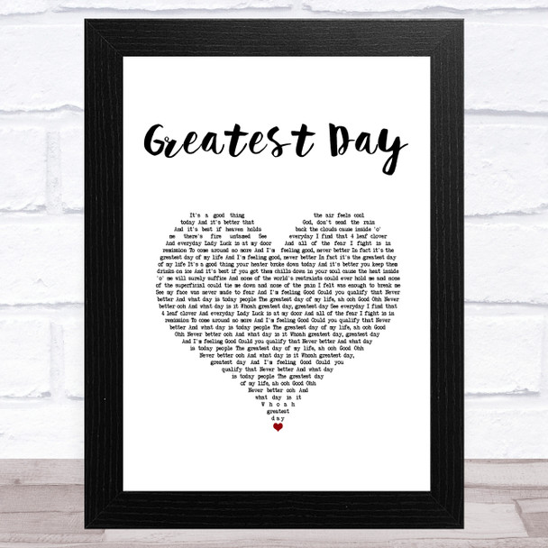 Beverley Knight Greatest Day White Heart Song Lyric Music Art Print