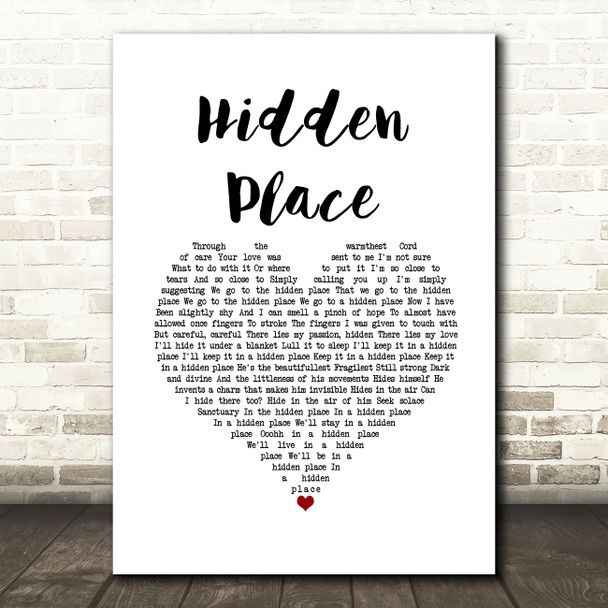 Bjork Hidden Place White Heart Song Lyric Music Art Print