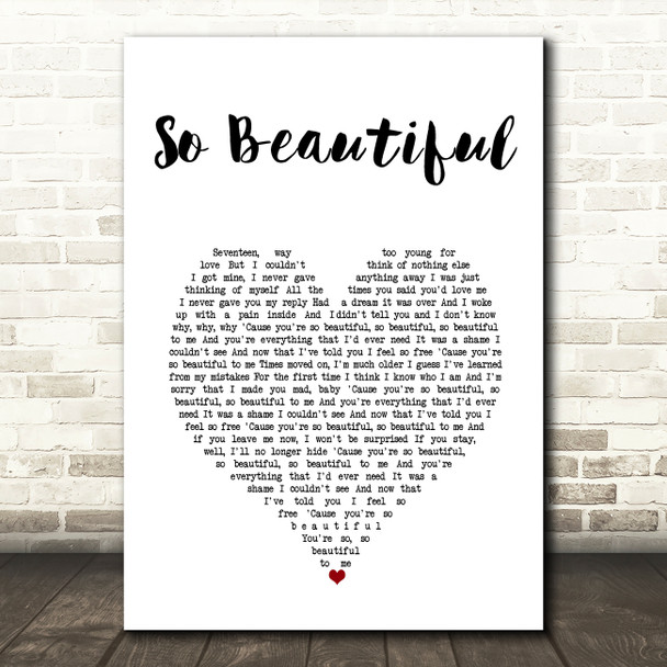 James Morrison So Beautiful White Heart Song Lyric Music Art Print