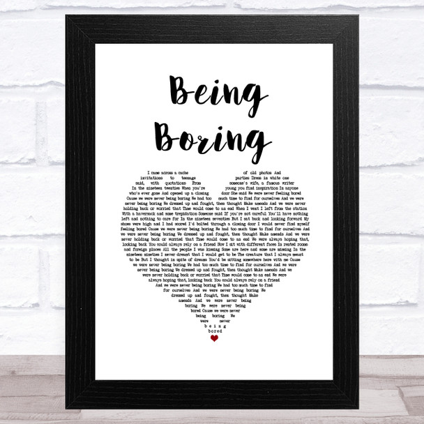 Pet Shop Boys Being Boring White Heart Song Lyric Music Art Print