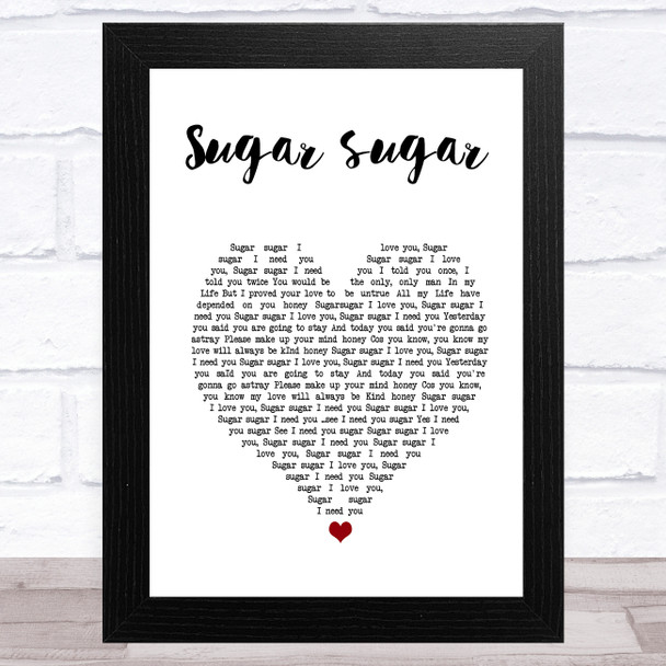 Doreen Shaffer Sugar sugar White Heart Song Lyric Music Art Print