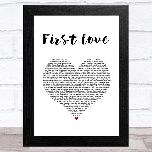 BTS First Love White Heart Song Lyric Music Art Print