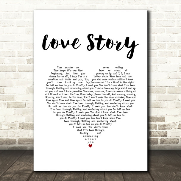 Layo & Bushwacka! Love Story White Heart Song Lyric Music Art Print