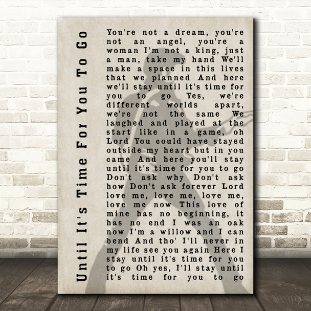 Elvis Presley Until It's Time For You To Go Pose Shadow Song Lyric Quote Print