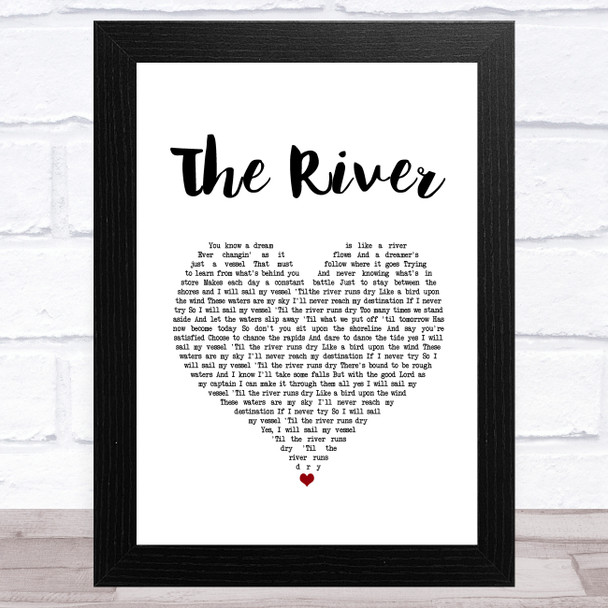 Garth Brooks The River White Heart Song Lyric Music Art Print