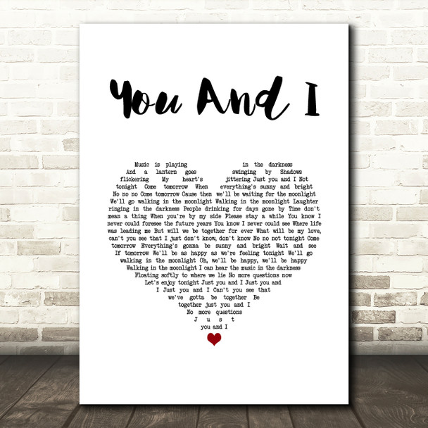 Queen You And I White Heart Song Lyric Music Art Print